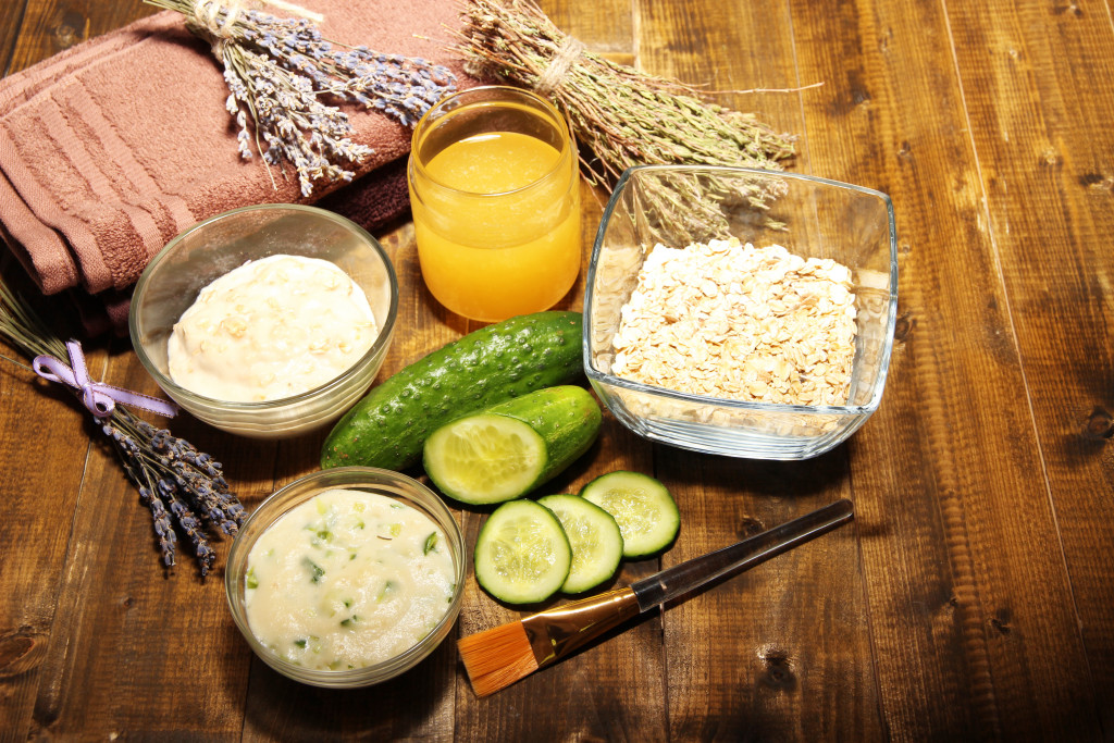 Different ingredients laid out on a table