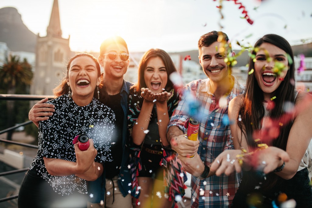 a group of friends enjoying themselves at a party