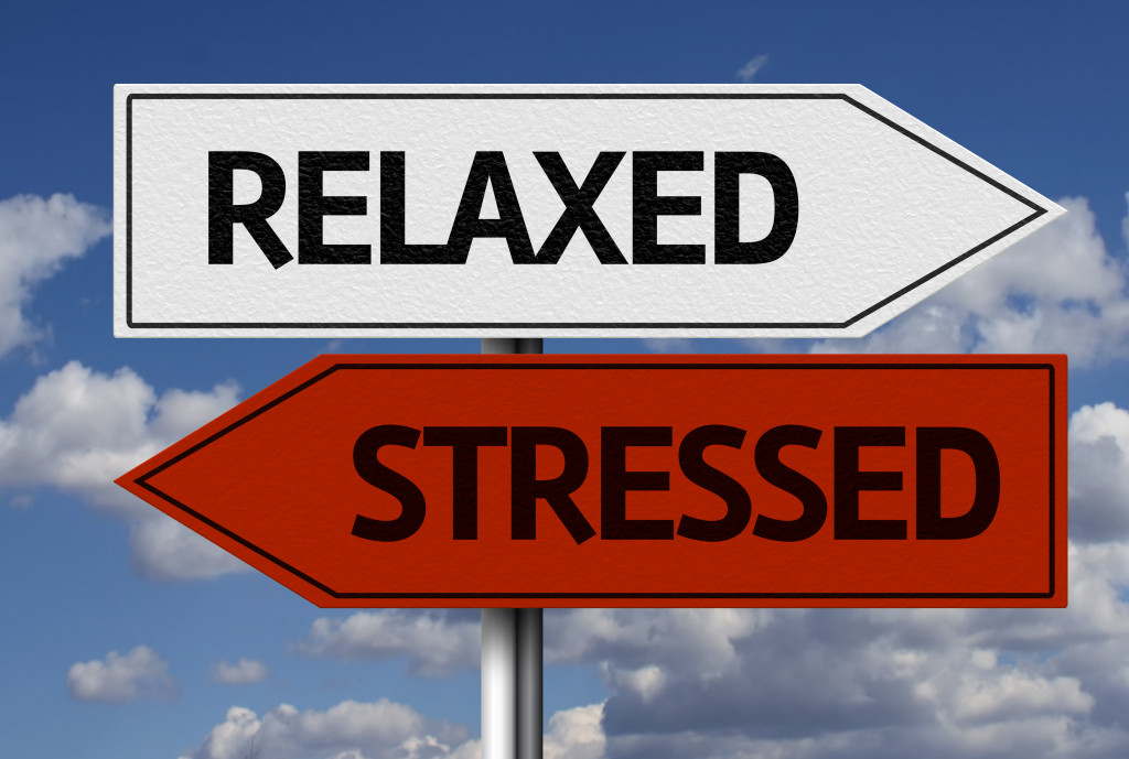 relaxed and stressed signages