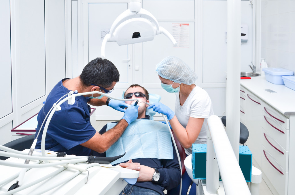 man at the dentist