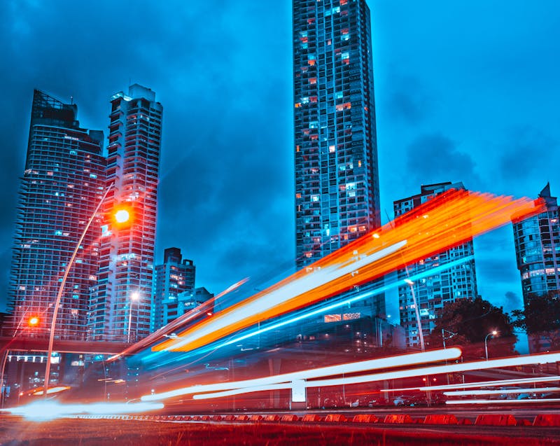 photo of vehicle lights under long exposure